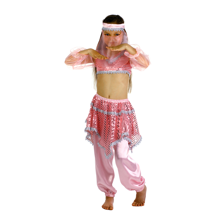 Карнавальный костюм «Ясмин», цвет розовый, р. 30, рост 110-116 см - фото 1905435497