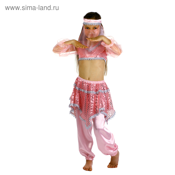 Карнавальный костюм «Ясмин», цвет розовый, р. 30, рост 110-116 см - Фото 1