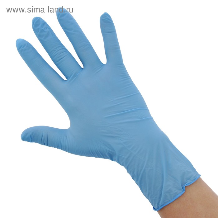 Перчатки нитрил синие текстурированные нестерильные размер M - Фото 1