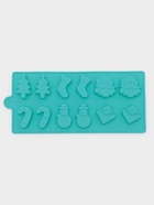 Форма для конфет и шоколада Доляна «Новый год», силикон, 21.5×10 см, 12 ячеек, бирюзовая - Фото 3