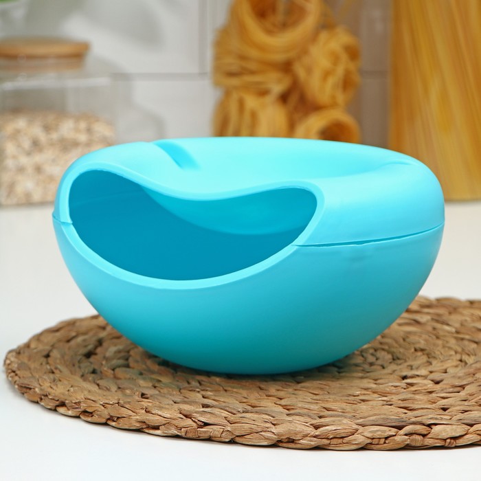 Тарелка пластиковая для семечек и орехов «Плэтэр», 20×11 см, с подставкой для телефона, цвет МИКС - Фото 1