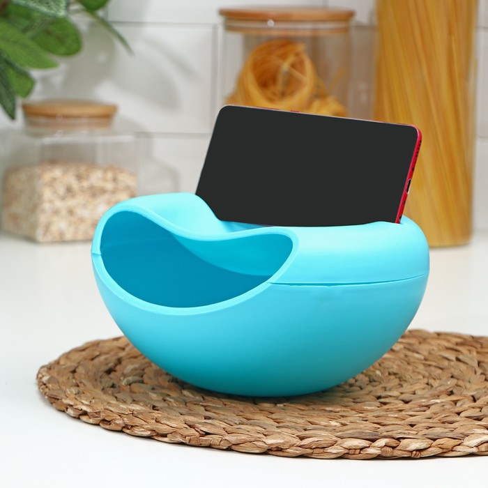 Тарелка с подставкой для телефона для семечек и орехов, 20×11 см, пластик, МИКС - Фото 1