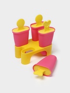 Форма для мороженого Доляна «Симпл», 4 ячейки, пластик, розовая, жёлтая - Фото 6