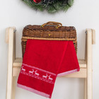 Полотенце Reindeer 30х50 см, жаккардовый бордюр, красный, 390гр/м2, хлопок 100% - Фото 1