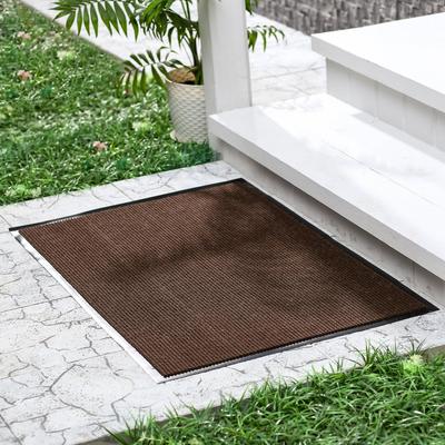 Коврик придверный влаговпитывающий, ребристый, «Комфорт», 50×80 см, коричневый