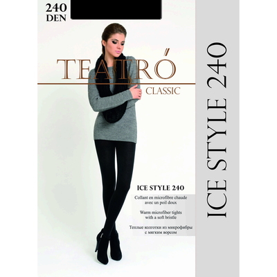 Колготки женские из микрофибры с ворсом Ice Style 240 цвет чёрный (nero), р-р 3