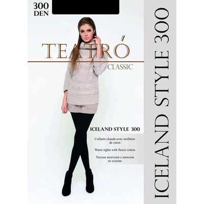 Колготки женские с начесом Iceland style 300 цвет чёрный (nero), р-р 3