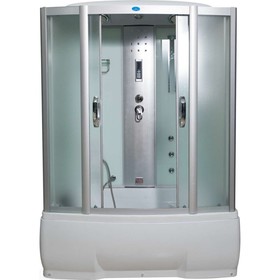 Душевая кабина ВМ 8206, 150 × 85 × 215 см, глубокий поддон, матовая, гидромассаж, электрика