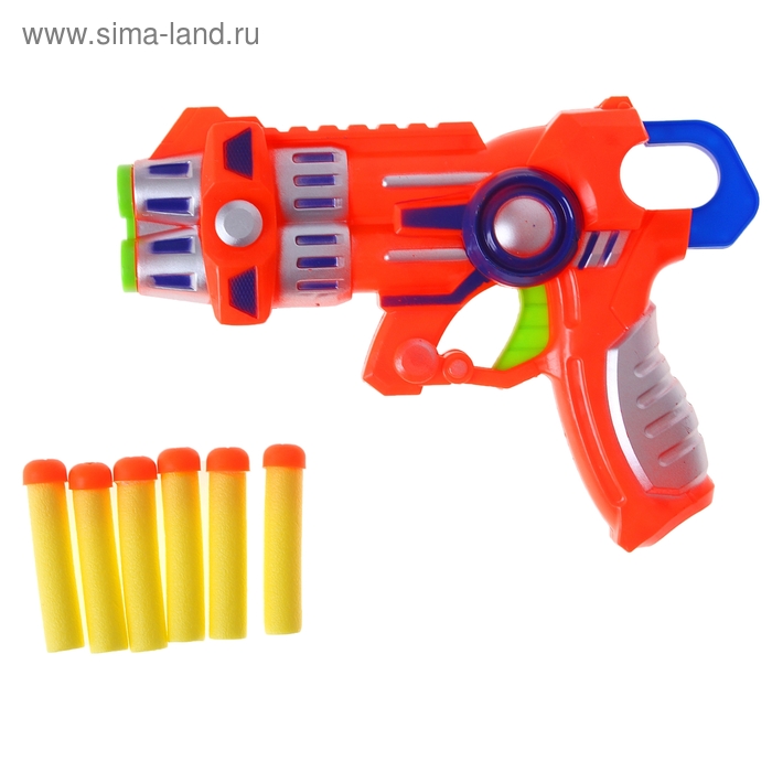 Пистолет «Бластер» с мягкими пулями, цвета МИКС - Фото 1