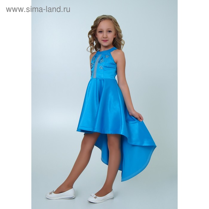 Платье нарядное  детское, рост 134 см, цвет голубой 2Н56-4 - Фото 1