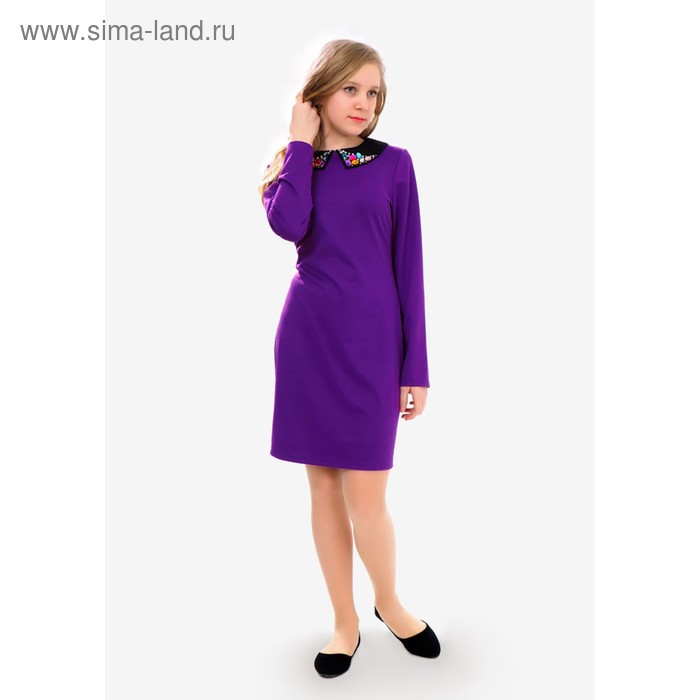 Платье нарядное  детское, рост 140 см, цвет фиолетовый 2Т26-11 - Фото 1