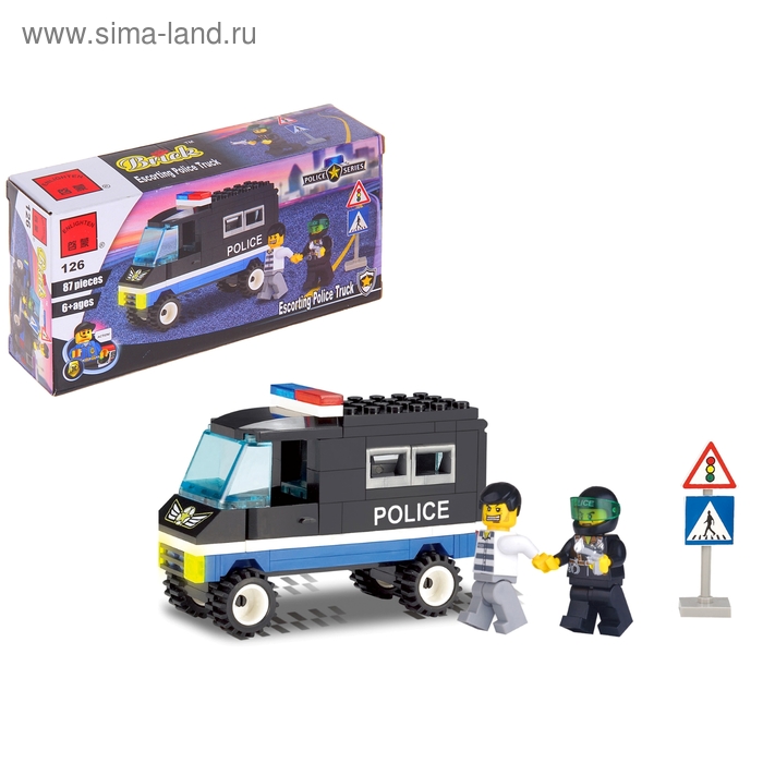 Конструктор «Полицейский фургон», 87 деталей - Фото 1