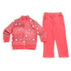 Комплект (куртка+брюки) для девочки,  рост 98 см, цвет коралловый,принтнабивка  Л879 - Фото 1