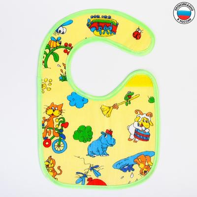 Нагрудник для кормления непромокаемый на липучке, р-р. 22х22 см, МИКС