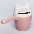 Ковш для купания и мытья головы, детский банный ковшик, хозяйственный «Котофей», 1 литр, цвет розовый - Фото 3