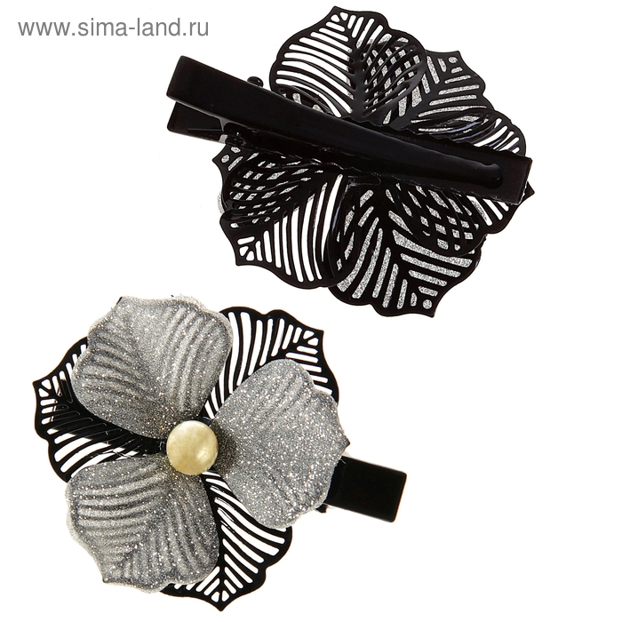 зажим для волос"Сияние" трилистник 6 см - Фото 1