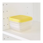 Набор контейнеров ПРУТА, 3 шт,  0.6 л, цвет прозрачный / жёлтый - Фото 3