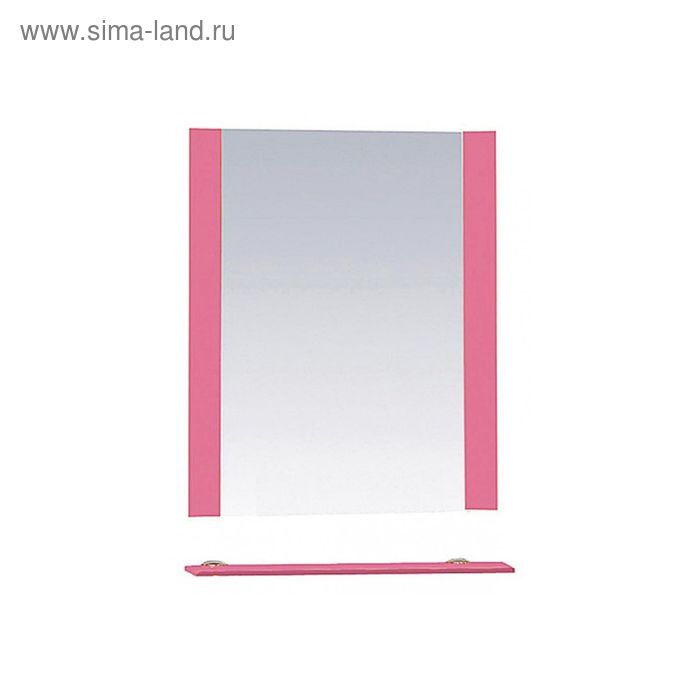 Зеркало Misty "Жасмин 60", с полочкой, розовый - Фото 1