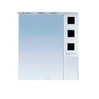 Шкаф-зеркало Misty "Кармен 80", правый, белая пленка, черное стекло - Фото 1