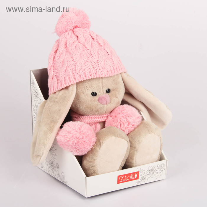 Мягкая игрушка "Зайка Ми" в розовой шапочке и шарфе, 32 см - Фото 1