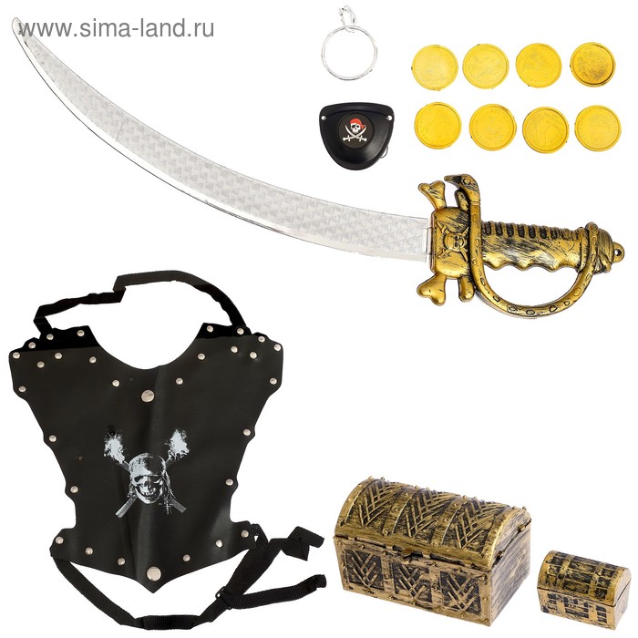 Набор пирата «Сундук золота», 14 предметов - Фото 1