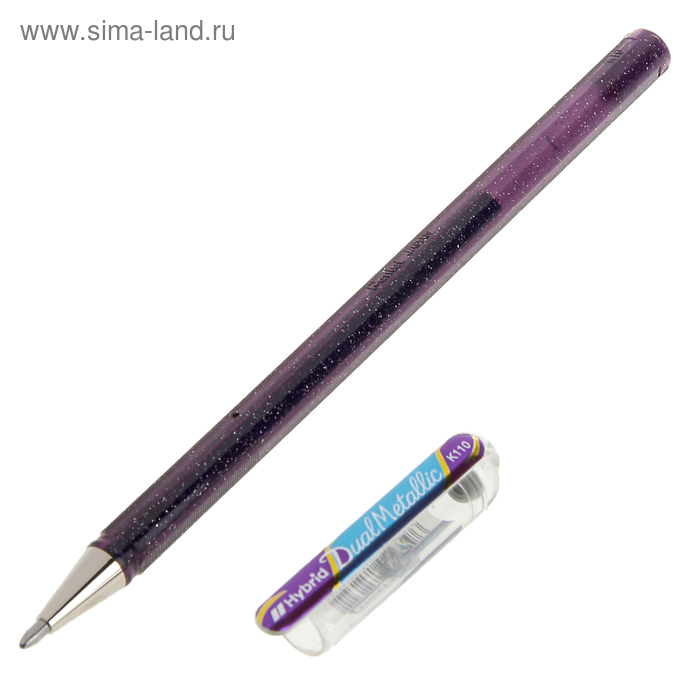 Ручка гелевая для декоративных работ Pentel Hybrid Dual Metallic 0.8 мм фиолетовый+синий K110-DVX - Фото 1