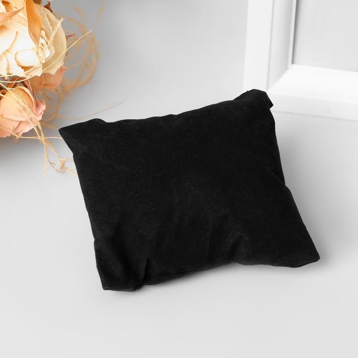 Подушка для украшений, флок, 8×6×3,5 см, цвет чёрный - фото 1906885355