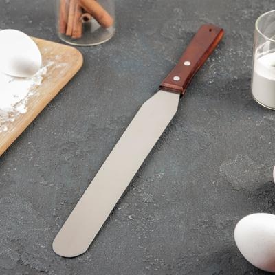 Кондитерская лопатка - палетка, прямая, 37.5 см, рабочая часть 25 см, коричневая