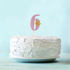 Топпер для торта «6», с короной, розовый - Фото 1