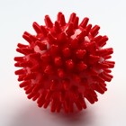 Мяч-ёжик «МалышОК!», диаметр 65 мм, цвет красный, в пакете - фото 321258169