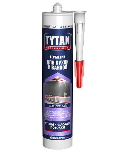 Герметик Tytan Professional (31519/26043), для кухни и ванной, бесцветный, 280 мл
