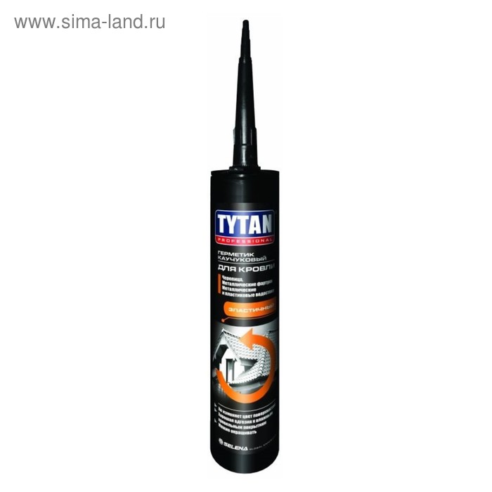 Герметик Tytan Professional (91615), каучуковый, для кровли, чёрный, 310 мл - Фото 1
