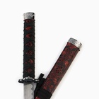 Макет оружия «Сувенирные катаны на подставке 3в1. Драконы красные на чёрном», ножны ткань, 47 см; 70 см; 89 см - Фото 5