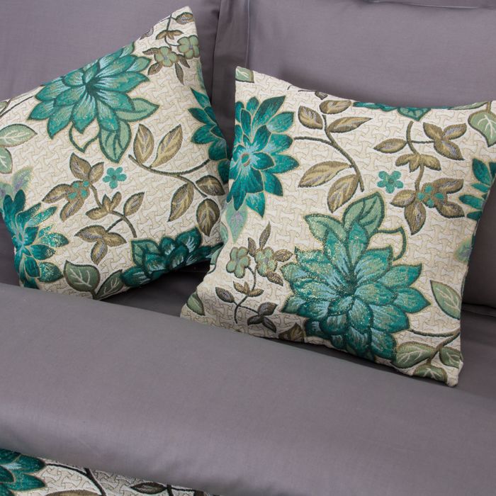 Наволочка декоративная "Этель" Роскошь бирюзовый 40х40 см - Фото 1