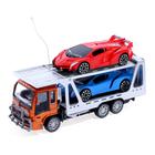 Грузовик радиоуправляемый «Автовоз», с 2 машинами, работает от аккумулятора, свет, МИКС - фото 24418839