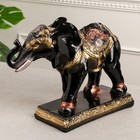 Статуэтка "Слон бегущий", покрытие лак, чёрная, гипс, 25 см - Фото 1