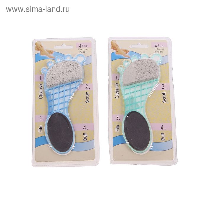 Тёрка для ног металлическая, наждачная, четырёхсторонняя, цвет МИКС - Фото 1