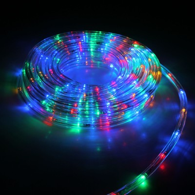 Световой шнур Luazon Lighting 10 мм, IP44, 20 м, 24 LED/м, 220 В, 8 режимов, свечение мульти, УЦЕНКА