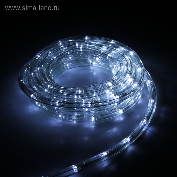 УЦЕНКА  LED шнур 10 мм, круглый, 20 м, чейзинг, 2W-LED/м-24-220V, с контр. 8р, БЕЛЫЙ - Фото 1