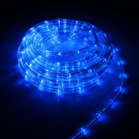 УЦЕНКА LED шнур 10 мм, круглый, 20 м, чейзинг, 2W-LED/м-24-220V, с контр. 8р, СИНИЙ
