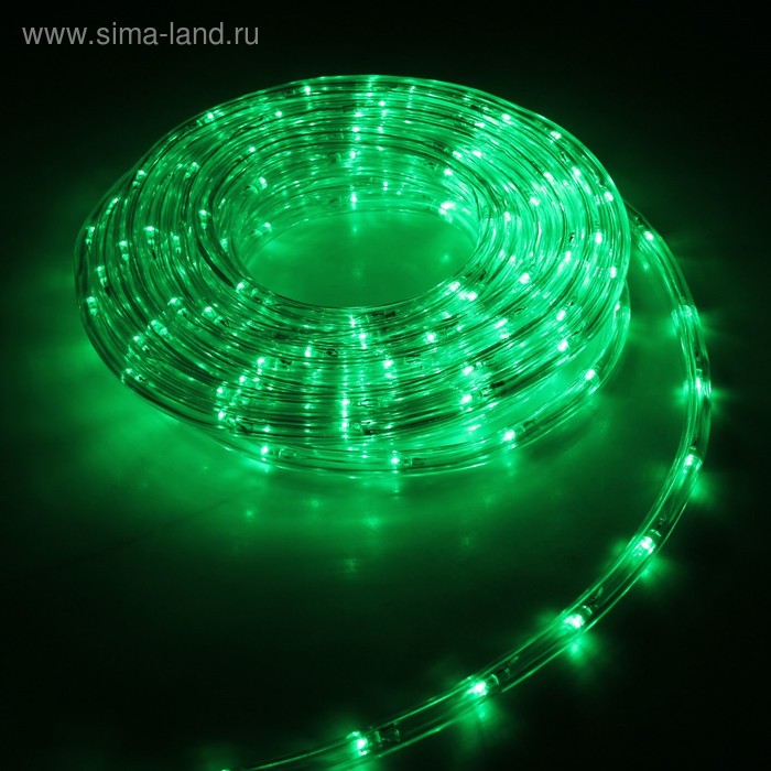 LED шнур 10 мм, круглый, 20 м, чейзинг, 2W-LED/м-24-220V, с контр. 8р, ЗЕЛЕНЫЙ Уценка - Фото 1