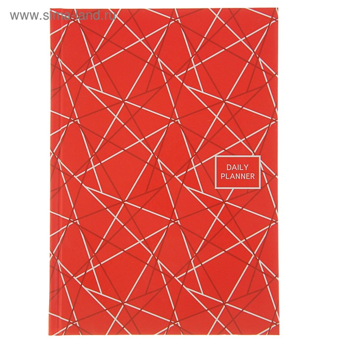 Ежедневник полудатированный А5, 192 листа "Офисный стиль. Геометрия (красный" твердая обложка, матовая ламинация, выборочный лак - Фото 1