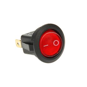 Выключатель клавишный REXANT RWB-214, 6А (3с), 250В, ON-OFF, круглый, красный, с подсветкой