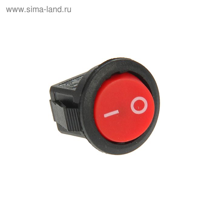 Выключатель клавишный REXANT RWB-105, круглый, 250 В, 3А (2с), ON-OFF, Micro, красный - Фото 1