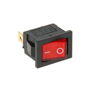 Выключатель клавишный REXANT RWB-206, 250 В, 6А (3с), ON-OFF, Mini, красный, с подсветкой