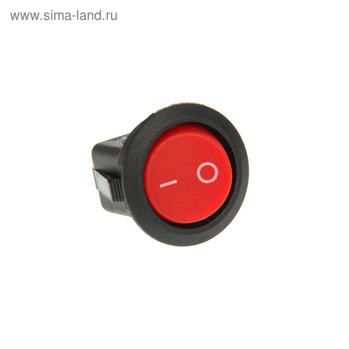 Выключатель клавишный REXANT RWB-213, 6А (2с), 250 В, ON-OFF, круглый, красный - Фото 1