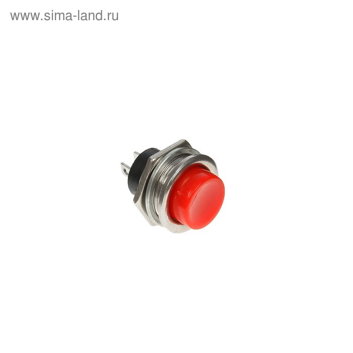 Выключатель-кнопка REXANT RWD-306, металл, 220 В, 2А (2с), ON-OFF, d=16.2, красная - Фото 1