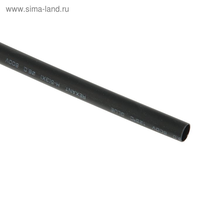 Термоусадочная трубка REXANT, 6.0/2.0 мм, (3:1), 1 м, клеевая, черная - Фото 1
