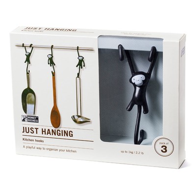 Кухонные крючки Just Hanging, чёрные, 3 шт.