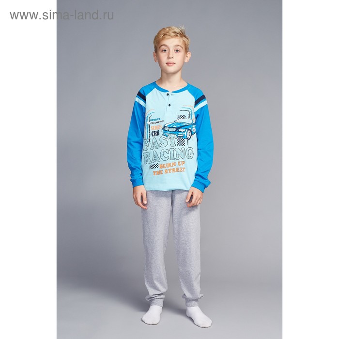Пижама для мальчика, рост 140 см, цвет синий - Фото 1